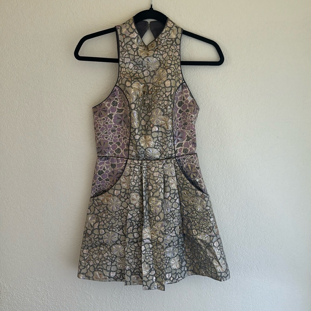 Flare Jacquard Mini Dress